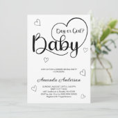 Minimalistisches modernes Herzgeschlecht Einladung (Stehend Vorderseite)