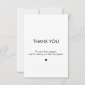 Minimalistisches modernes Hochzeitselegante Dankeskarte (Vorderseite)