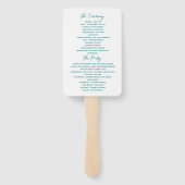 Minimalistisches modernes Hochzeitsprogramm Fächer (Rückseite)