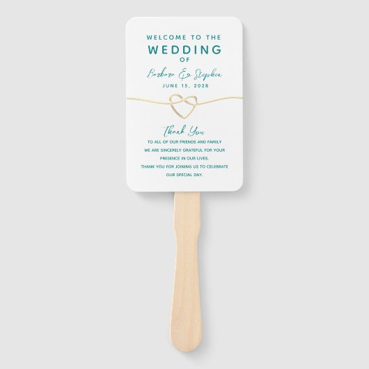 Minimalistisches modernes Hochzeitsprogramm Fächer (Vorderseite)