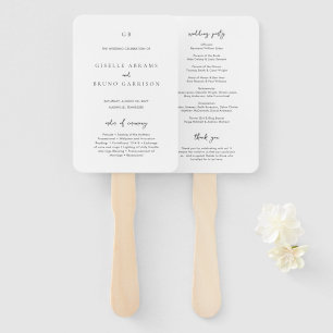 Minimalistisches modernes Hochzeitsprogramm Fächer