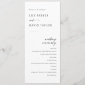 Minimalistisches modernes Hochzeitsprogramm Programm (Vorderseite)