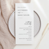 Minimalistisches modernes Hochzeitsprogramm Programm