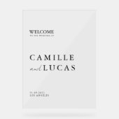 Minimalistisches modernes Hochzeitssymbol Acrylschild (Vorderseite)