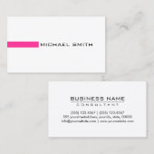 Minimalistisches, modernes Hot Pink Elegant Visitenkarte (Vorne/Hinten)