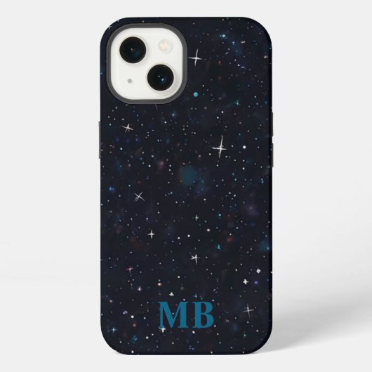 Minimalistisches modernes Initial-Monogramm iPhone Hülle (Rückseite)