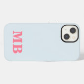 Minimalistisches Modernes Initial-Monogramm iPhone Hülle (Rückseite (Horizontal))