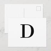 Minimalistisches modernes Initialbuchstaben-Design Postkarte (Vorne/Hinten)