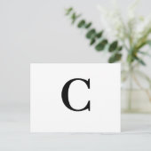 Minimalistisches modernes Initialbuchstaben-Design Postkarte (Stehend Vorderseite)