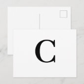 Minimalistisches modernes Initialbuchstaben-Design Postkarte (Vorne/Hinten)