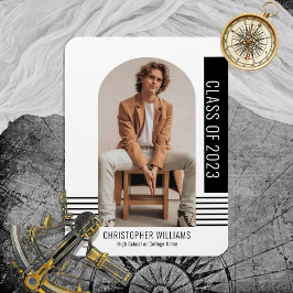 Minimalistisches, modernes Jahr Abschluss Schwarz Magnet