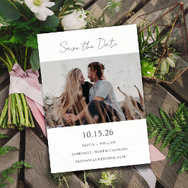 Minimalistisches modernes Kalligrafie-Hochzeitskaf Save The Date