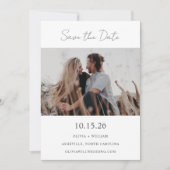 Minimalistisches modernes Kalligrafie-Hochzeitskaf Save The Date (Vorderseite)
