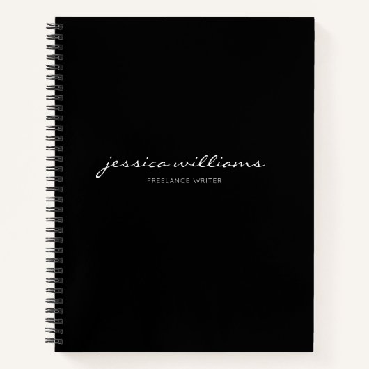 Minimalistisches, modernes Kalligraphie-Notebook Notizblock (Vorderseite)