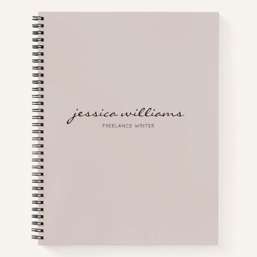 Minimalistisches, modernes Kalligraphie-Notebook Notizblock (Vorderseite)