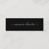 Minimalistisches modernes Kalligraphie-Schwarzes Mini Visitenkarte (Vorderseite)