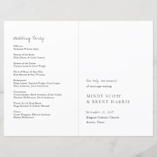 Minimalistisches modernes katholische Hochzeitspro
