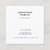 Minimalistisches modernes kreatives Design Berufli Quadratische Visitenkarte (Rückseite)