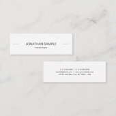 Minimalistisches modernes kreatives sauberes mini visitenkarte (Vorne/Hinten)