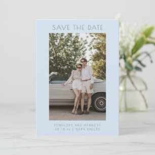 Minimalistisches modernes kühles blaues einfaches  save the date