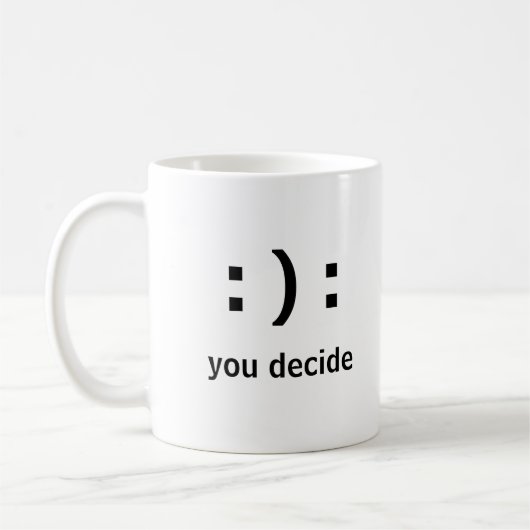 Minimalistisches modernes Lächeln oder Frosch Sie  Kaffeetasse (Links)