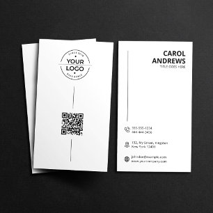 Minimalistisches modernes Logo & QR-Code-Geschäfts Visitenkarte