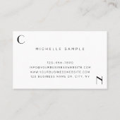 Minimalistisches modernes, luxuriöses Front-und Ba Visitenkarte (Rückseite)