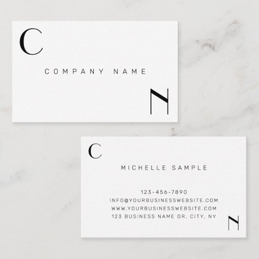 Minimalistisches modernes, luxuriöses Front-und Ba Visitenkarte (Vorne/Hinten)