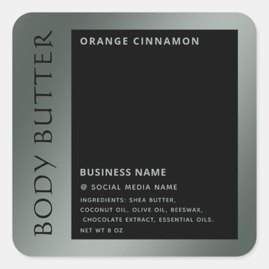 Minimalistisches modernes Luxustypografie-Schwarzp Quadratischer Aufkleber (Vorderseite)