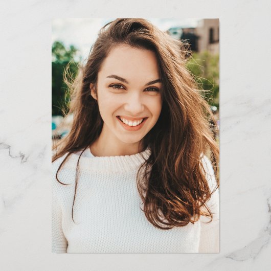 Minimalistisches modernes Marineboldgold Abschluss Folieneinladung (Rückseite)