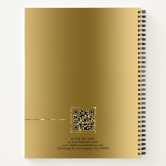 Minimalistisches modernes Metallgoldendesign Notizblock (Rückseite)