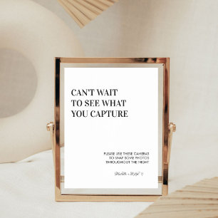 Minimalistisches, modernes Modell für Hochzeitskam Poster