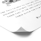 Minimalistisches, modernes Modell für Hochzeitskam Poster (Ecke)