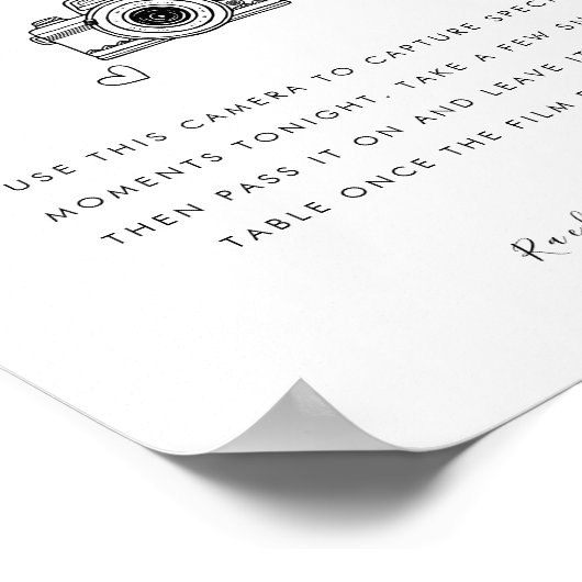 Minimalistisches, modernes Modell für Hochzeitskam Poster (Ecke)