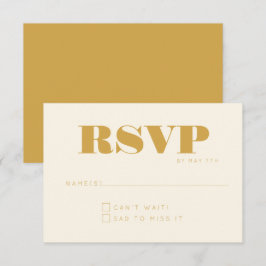 Minimalistisches, modernes Monogram Yellow Chic We RSVP Karte