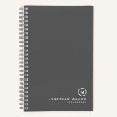 Minimalistisches modernes Monogramm 5,5" x 8,5" Notizblock (Vorderseite)