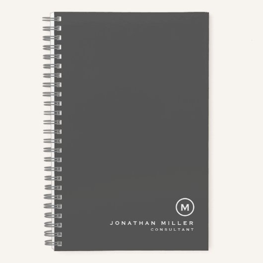 Minimalistisches modernes Monogramm 5,5" x 8,5" Notizblock (Vorderseite)