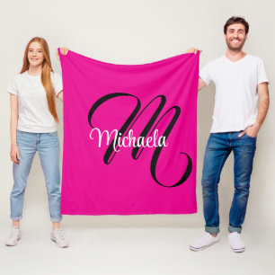 Minimalistisches modernes Monogramm Anfangsname Ho Fleecedecke