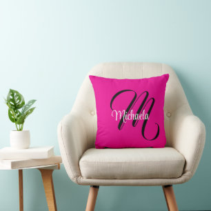 Minimalistisches modernes Monogramm Anfangsname Ho Kissen