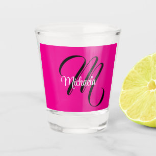 Minimalistisches modernes Monogramm Anfangsname Ho Schnapsglas