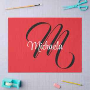 Minimalistisches modernes Monogramm Anfangsname ro Seidenpapier