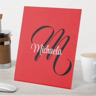 Minimalistisches modernes Monogramm Anfangsname ro Sockelschild