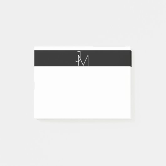 Minimalistisches modernes Monogramm beruflich Post-it Klebezettel (Vorderseite)