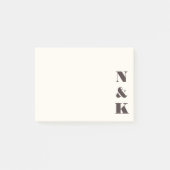 Minimalistisches modernes Monogramm Creme Braun Ma Post-it Klebezettel (Vorderseite)