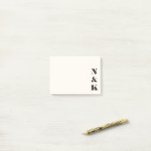 Minimalistisches modernes Monogramm Creme Braun Ma Post-it Klebezettel (Auf Schreibtisch)