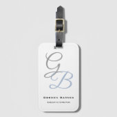 Minimalistisches modernes Monogramm-Elegant Gepäckanhänger (Vorderseite Vertikal)