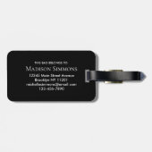 Minimalistisches modernes Monogramm-Elegant Gepäckanhänger (Rückseite horizontal)