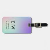 Minimalistisches, modernes Monogramm Elegantes Blu Gepäckanhänger (Vorderseite horizontal)