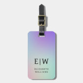 Minimalistisches, modernes Monogramm Elegantes Blu Gepäckanhänger (Vorderseite vertikal)