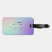 Minimalistisches, modernes Monogramm Elegantes Blu Gepäckanhänger (Rückseite horizontal)